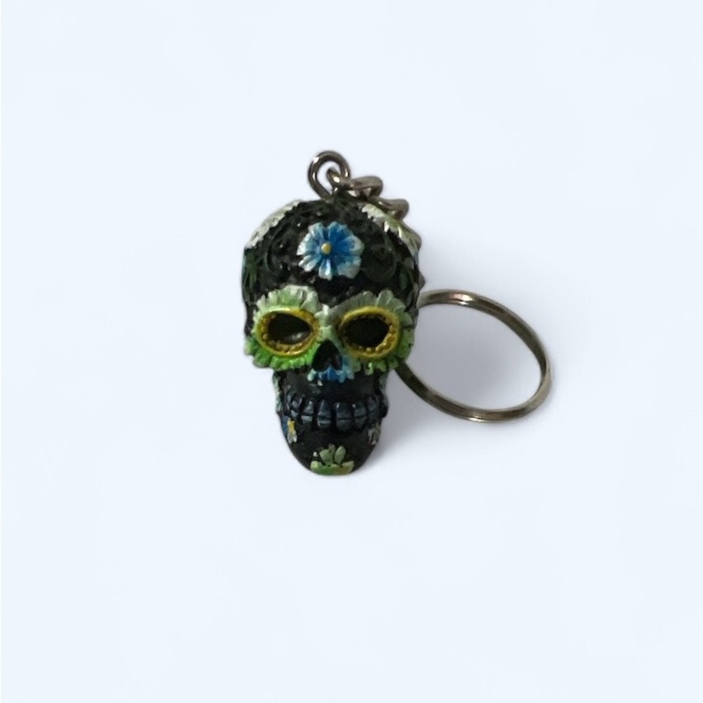 Flower skull keychain 2PD1-42